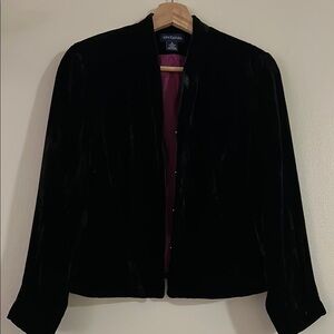 Vintage Ann Taylor Black Velvet  Silk Women's Blazer